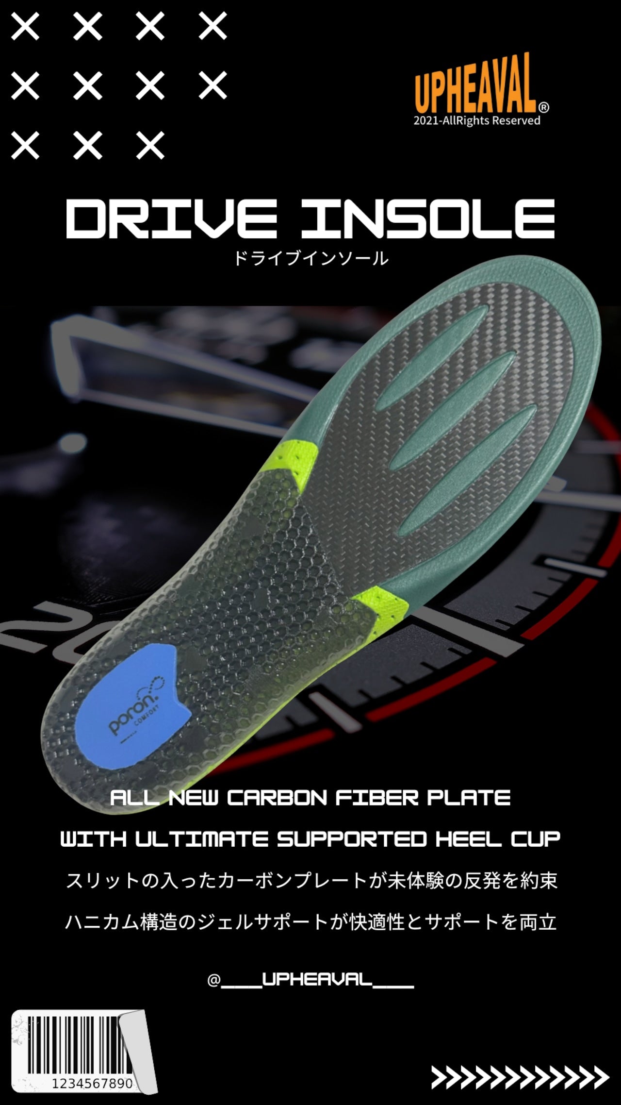 DRIVE INSOLE ドライブインソール 新開発スリットカーボンプレート搭載 スピードプレイヤー,スラッシャー対応 高機動インソール